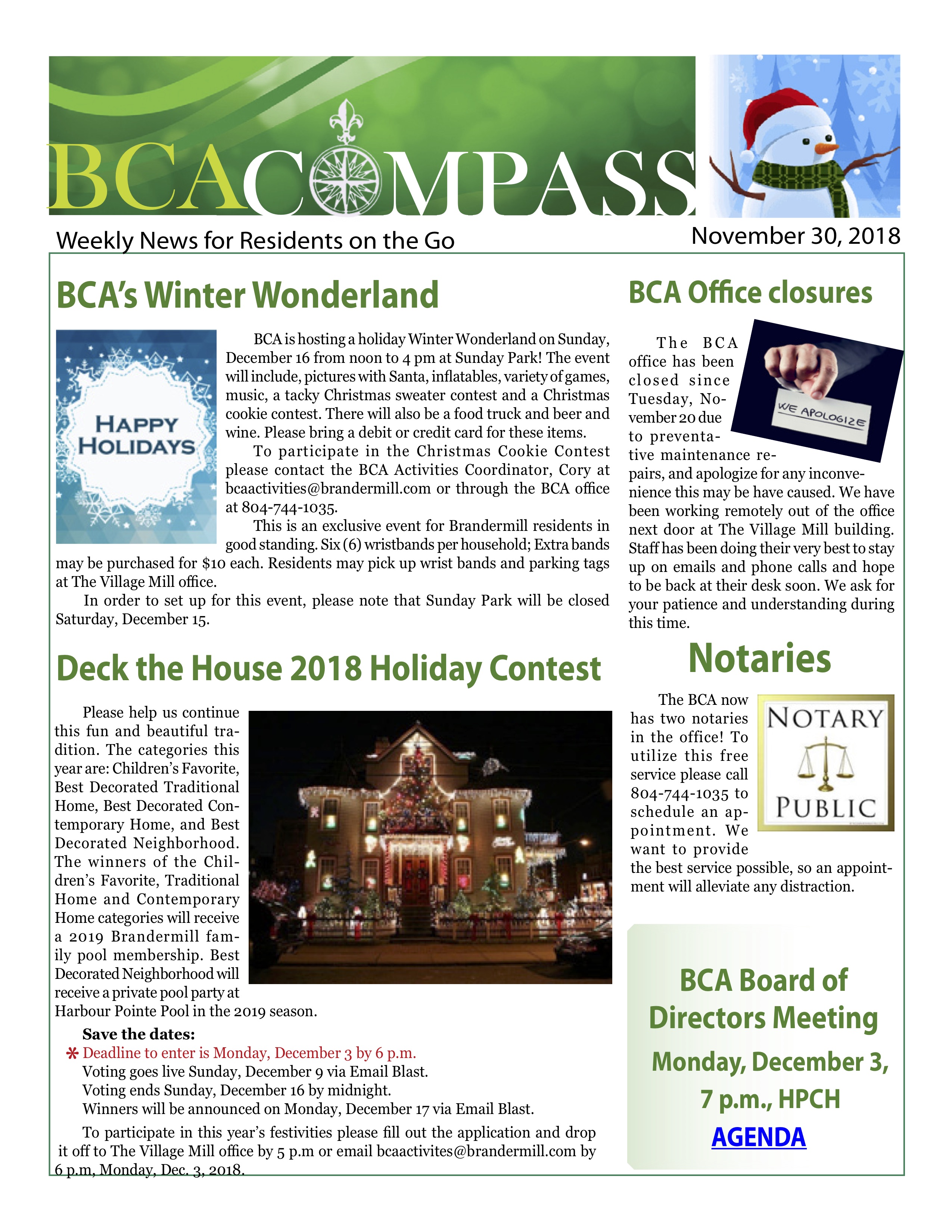 BCA Compass 11.30.18 Brandermill Community Association